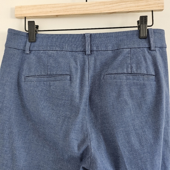 LOFT Riviera Slim Blue Ankle Pants Size 2 Cotton Stretch Tailored Work Pants - Picture 9 of 12